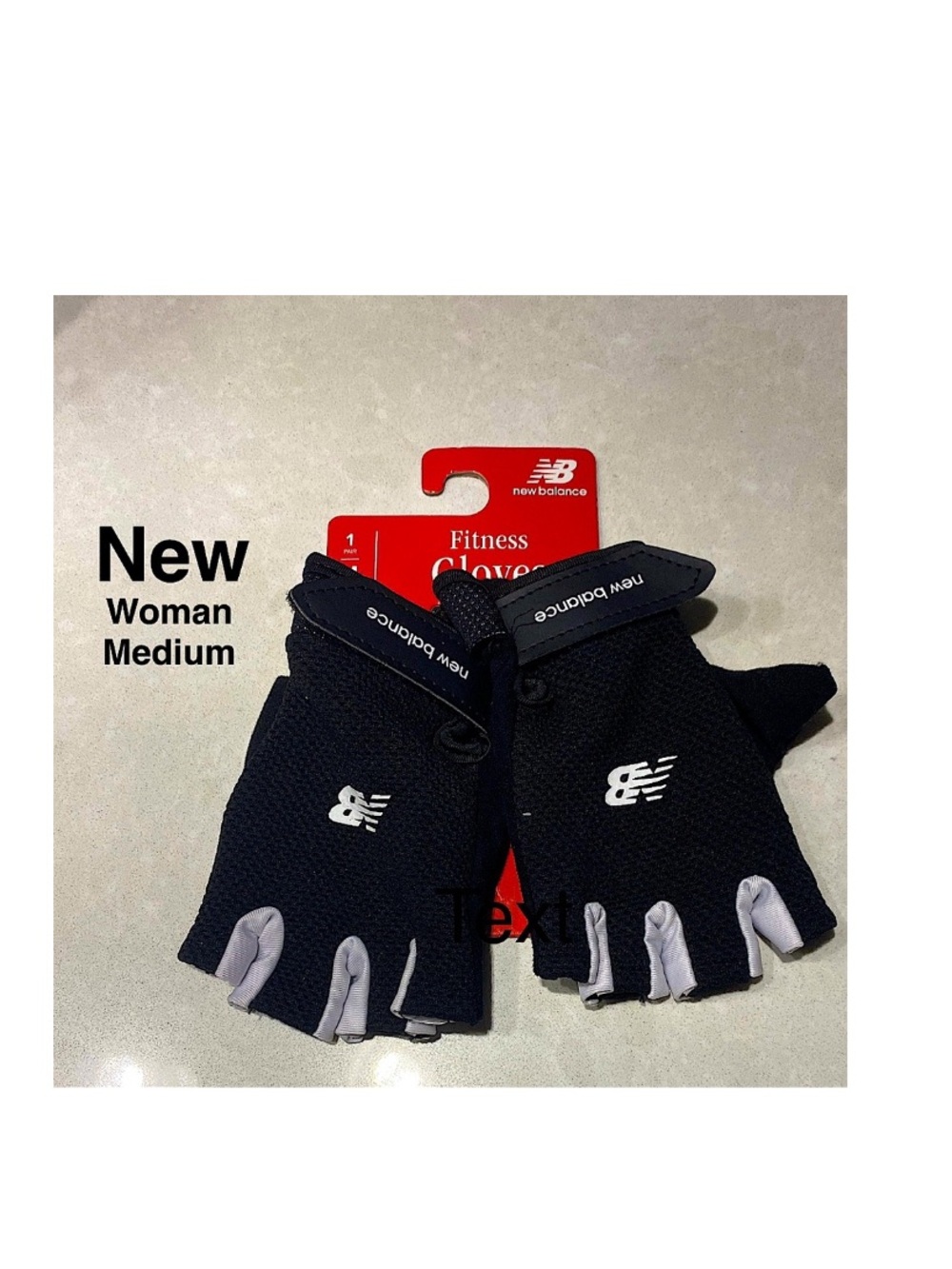 New New Balance lightweight Black & White Fitness Gloves woman Medium⭐️⭐️⭐️⭐️